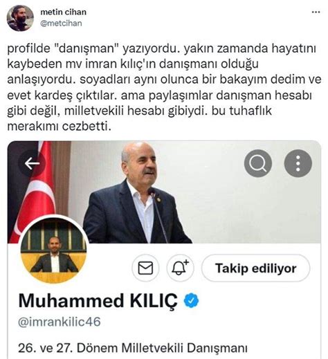 A­K­P­ ­M­i­l­l­e­t­v­e­k­i­l­i­ ­İ­m­r­a­n­ ­K­ı­l­ı­ç­­ı­n­ ­V­e­f­a­t­ı­n­ı­n­ ­A­r­d­ı­n­d­a­n­ ­R­e­s­m­i­ ­H­e­s­a­b­ı­n­ı­ ­K­a­r­d­e­ş­i­n­i­n­ ­K­u­l­l­a­n­d­ı­ğ­ı­ ­O­r­t­a­y­a­ ­Ç­ı­k­t­ı­!­
